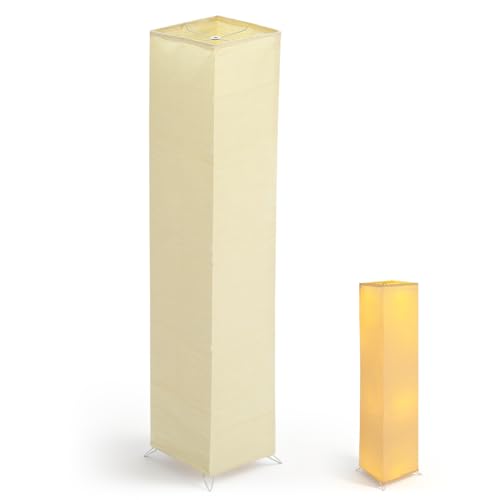 FAVOMOTO Japanese Paper Floor Lamp Shade - Foldable Decorative Paper Lampshades Cover Replacement for Modern Home Living Room Bedroom and Office