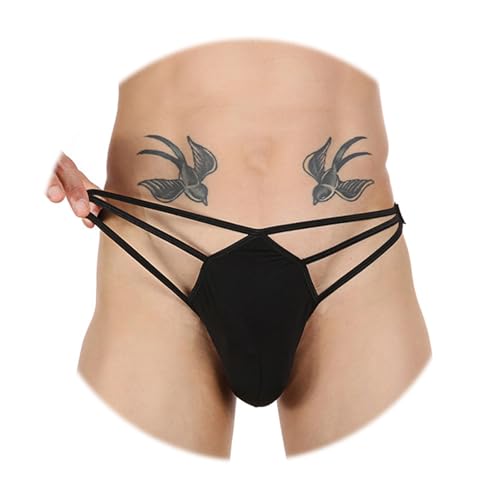 Evankin Mens Sexy Ice Silk Thong Hollow Out G-Strings Comfortable Breathable Underwear Jockstrap3