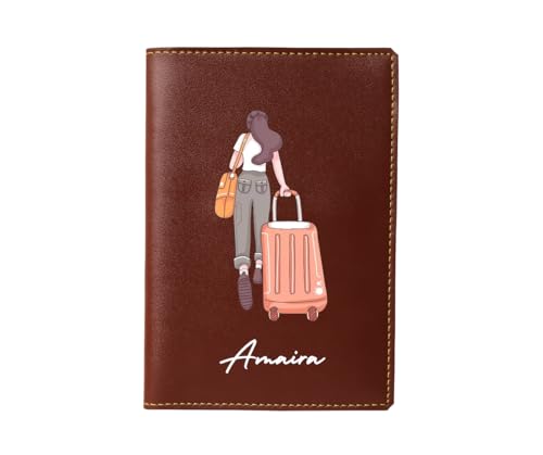Image of Unisex Passport Cover for Men & Women | Printed, Classy & Stylish | Vegan Leather Passport Cover for Travel (UV Brown)