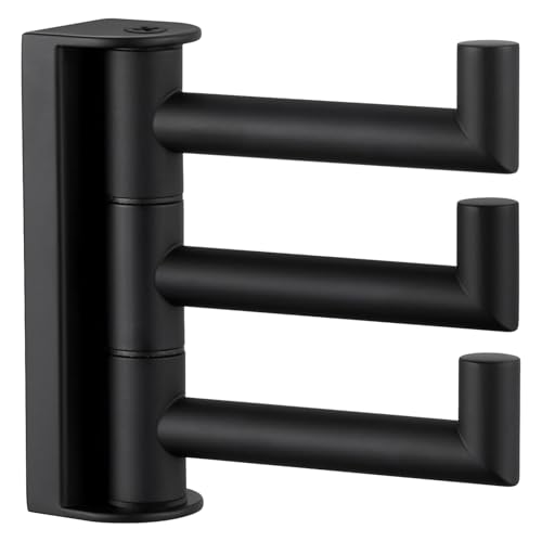 Angle Simple Swivel Towel Hook 3 Arms, SUS 304 Stainless