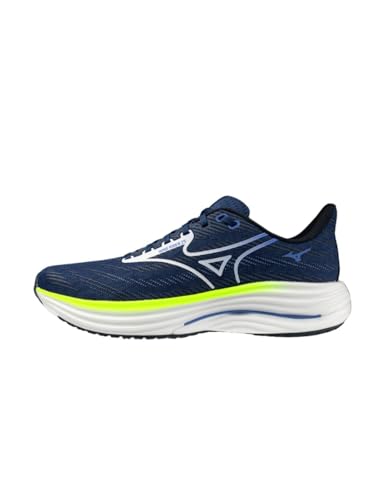 Mizuno Wave Rider 29 Chaussures de course pour homme Bleu/blanc/jaune