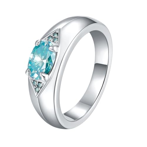 LOEXZAH Alianza de boda de moissanita de 1 quilate para hombre, oro blanco de 18 quilates, anillos de moissanita para hombre, anillo de compromiso de diamantes cultivados en laboratorio, prometido,
