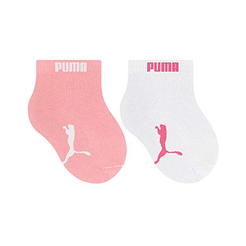 Meia Bebê Kit 2 Pares, Puma, Feminino, Rosa/Branco, 21/24