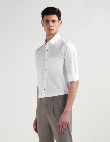 Image of Arrow Classic Slim Fit Mens Formal Shirt - 100% Cotton, Breathable & Comfortable, Full Sleeves Shirts for Men
