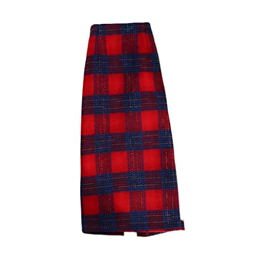 TJLSS Falda Gruesa a Cuadros for otoño e Invierno, Bolso de Cintura Alta for Mujer, Falda a la Cadera, Falda por Encima de la Rodilla, Falda de Longitud Media (Color : Blue,White, Size : Medium)