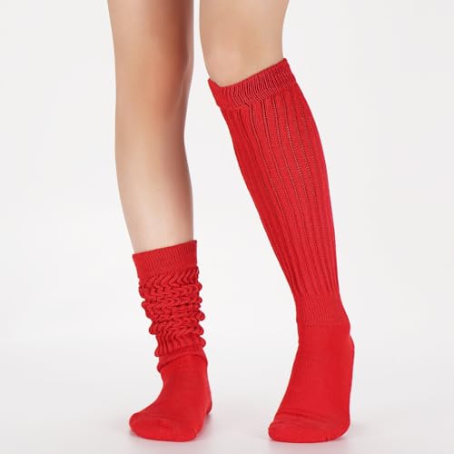 Forwe 3 Pairs Slouch Socks for Women Size 9-11 Soft Extra Long Scrunch Knee High Boot Socks4