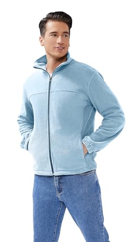 Men's Casual Outdoor Fleece Zip Jacket Long Sleeve Warm Winter Coat for Men with Zip Pocket4