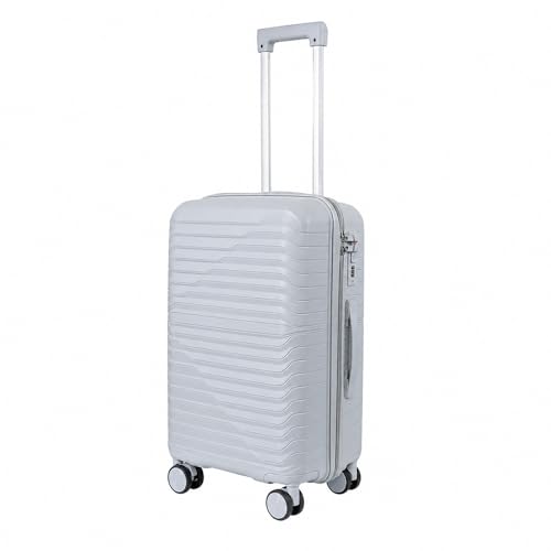 Image of 3G VACANZA Trolley Bags Hard Case Polypropylene, 4 Spinner Wheels, 360 Degree Wheeling Carry on Luggage, Travel Bag, Suitcase for Travel, Trolley Bags for Travel, 28 in Silver