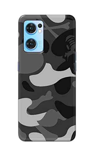 Image of Printed Hard Back Cover Case for Oppo Reno7 5G | Oppo Reno 7 5G Back Cover (Army Pattern) -702