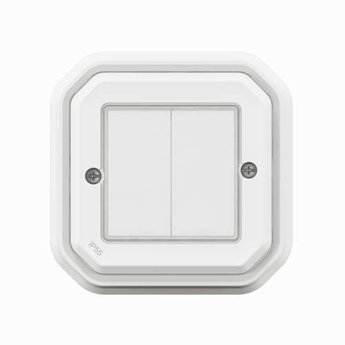 Interruptor doble conectado Legrand Plexo para automatizar las luces del jardín y terraza IP55 3