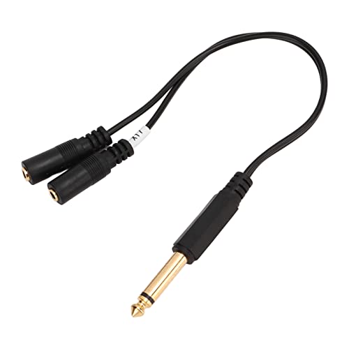 lvifloae Dual 1 8 Inch Female to 1 4 Inch Male Y Splitter Cable 6.35mm Mono Male to Dual 3.5mm Female TRRS Sound Cable 9.8in