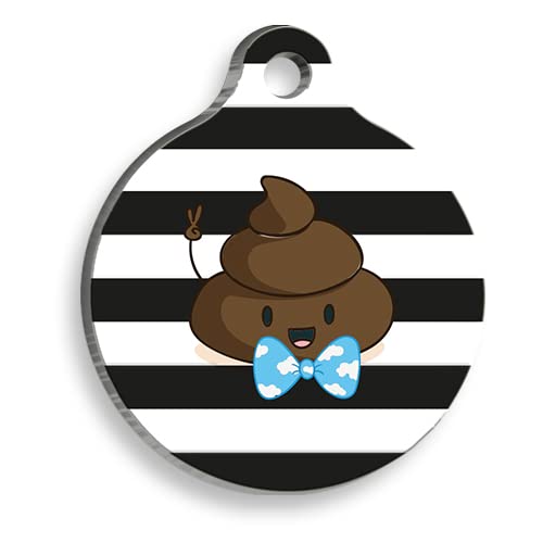 Male/Female Cute Poops Personalized Dog Tag - Custom Name Tag - ID Tag for Dog & Cat - Customized Pet Tags - Dog Name Tag - Cat Name Tag - Engraved Dog Tag (Male Poop)