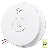 Smoke Detector Hardwired Interconnected, Photoelectric Smoke Alarm with 120V AC Power Supply&9V Backup Battery, Interconnects Up to 12 Fire Alarms, Smoke Detectors for Home, UL217-10th Listed, 1 Pack