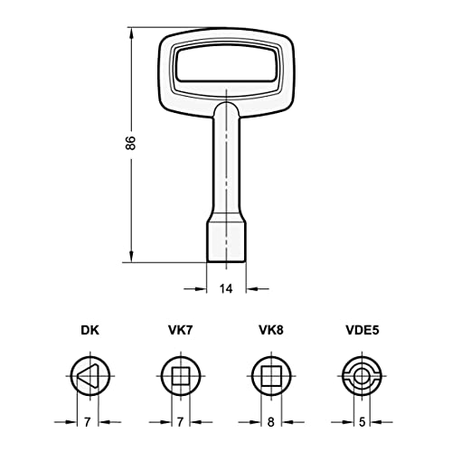Image of Ganter Standard Elements | Latches with Socket - GN 115 | Operation with Square SW8 | 2 Pieces, Black, GN 119.2-86-VK8-SW