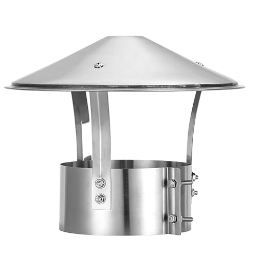 Acier Inoxydable Chapeau De Cheminée, Chapeau Capot Cheminée Protection Pluie et Neige, Couverture De Cheminée avec Protection Anti-Oiseaux Maison et Toit Cheminee Ou Fumisterie(100mm/3.94inch)