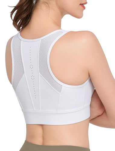 Yvette Zip Front Sports Bras for Women High Impact Supportive