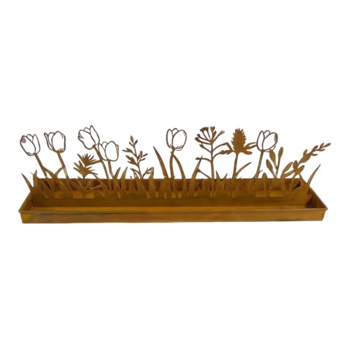 Caja para plantas de metal rectangular para decorar terrazas y salones 2