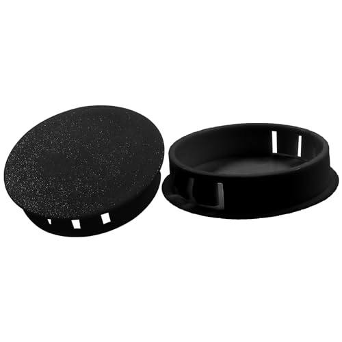 Image of 25PCS 1 Inch / 25mm Hole Plugs, Plastic Flush Type Hole Plugs Snap in Locking Hole Tube, Furniture Fencing Post Pipe Insert End Caps (Black)