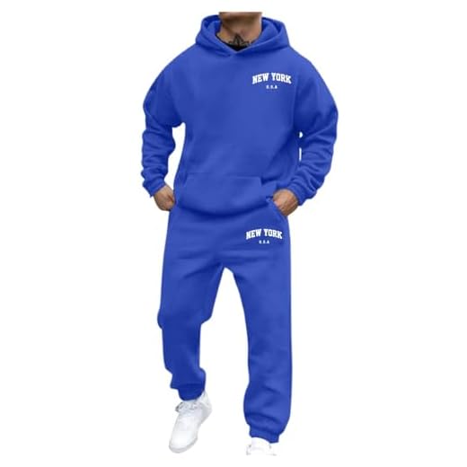 Tenue Sport Décontracté Homme Hooded Survetement Pas Cher Ensemble Jogging Sport Chic Veste Soft Coupe Lâche Street Wear Survêtement