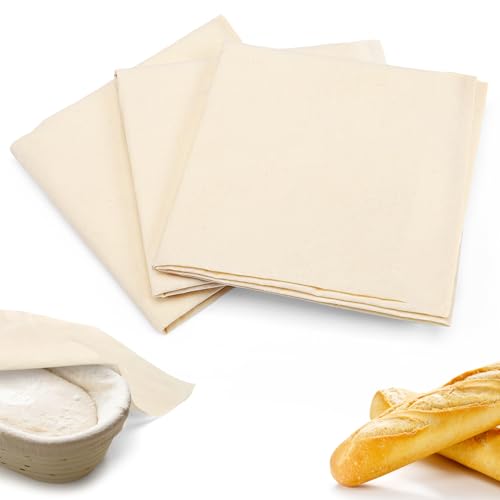 Image of 3Pcs 28 inchx28 inch Large 100% Cotton Flour Sack Towels for Sourdough Bread Baking