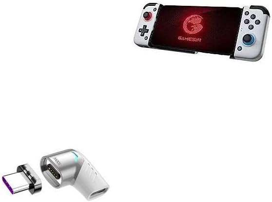 BoxWave Adapter Compatible with GameSir X2 (2021) - MagnetoSnap PD Angle Adapter, Magnetic PD Angle Charging Adapter Device Saver - Metallic Silver
