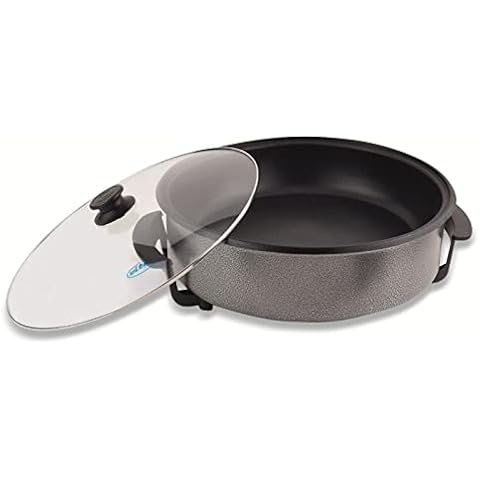 Elta Elektrische Partypfanne PP-4209 (1500 Watt, Pizzapfanne, 9cm Tiefe, 42cm Durchmesser, mit Glasdeckel) Cover