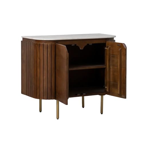 Image of The Attic 2 Door Carlston Sideboard,Multipurpose Cabinet for Kitchen and Living Room Storage,Classy Sideboard,Solid Mango Wood,Provential Teak Matte Finish