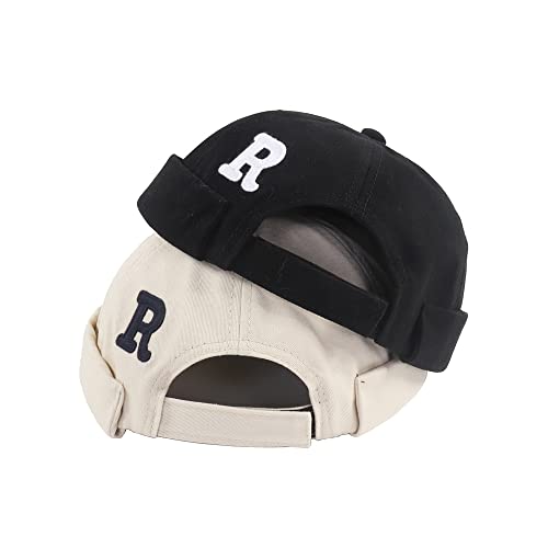 Brimless Hats For Men & Women Retro No Brim Hats Beanie Cap Rolled Cuff Brimless Cap Adjustable Brimless Hat #TOP4