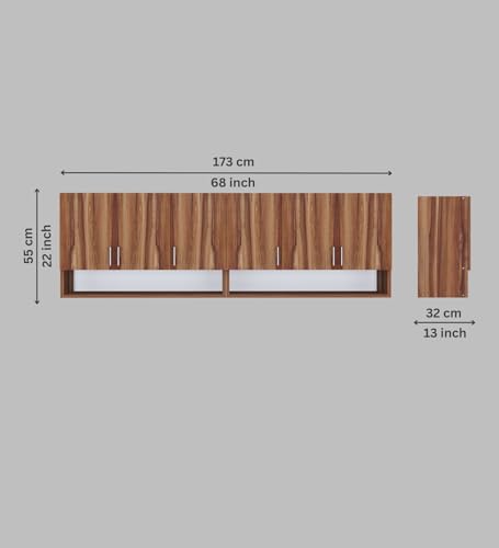 Image of SPECIALITY PANELS 6 Door Modular Wall Mounted Kitchen Cabinet with Organizer Shelf Space Saving Storage Unit Durable Engineered Wood Cupboard for Kitchen Living Room Utility Organizer Furniture