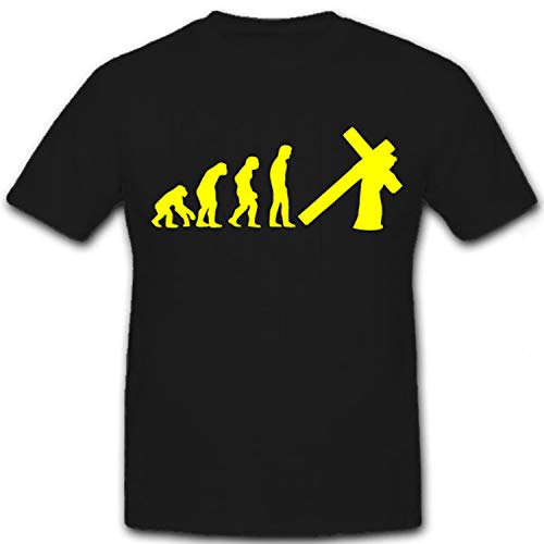 T-Shirt Évolution Christ Jésus Christ Évangélique Catholique Noir XX-Large