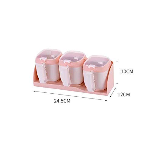 Tarros de Especias con Etiqueta para Colgar en la Pared, Caja de condimentos con Tapa, Recipiente de Especias para salero de Cocina doméstica