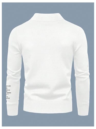 SHENHE Men's Sweatshirt Letter Print Mock Neck Long Sleeve Casual Pullover Sweatshirts Top2