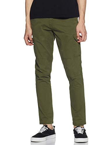Image of Diverse Men's Slim Fit Overdyed Cotton Cargo