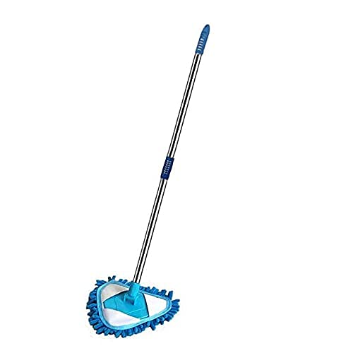 TOPHAVEN Quick and Easy Microfiber Fan Cleaning Duster - Steel Body Flexible Triangle Cleaning Mop for Home Deep into Bead Corners, Bathtub, Toilet Surface and Back.