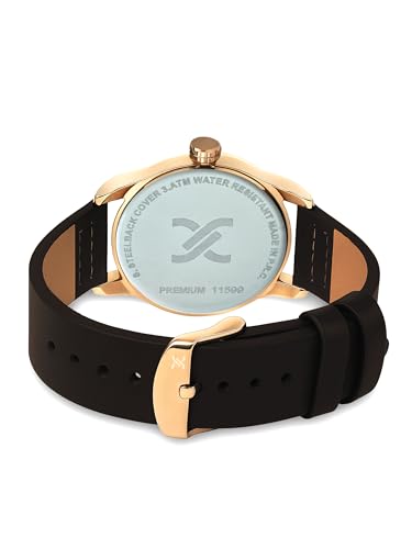 Image of Daniel Klein Men's Analog Quartz Watch | White Dial | Black Genuine Leather Strap | Rose Gold Round Case | Casual Fashion Watch | DK11599-55