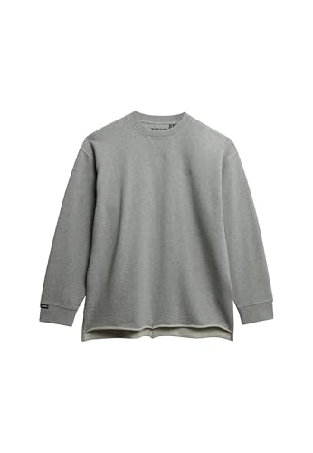 Superdry Damen Studios Sweatshirt mit Rundhalsausschnitt Grau Meliert 36