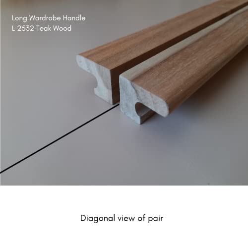 Image of Long Wardrobe Pull Handle 2532 Teak Wood (4 Inch)