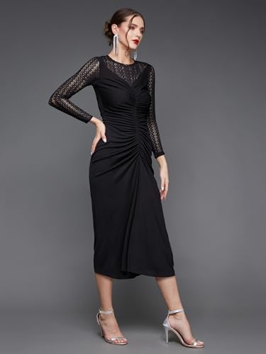 Image of Miss Chase Women's Sleeveless Collared Bodycon Above-Knee Polyester Dress