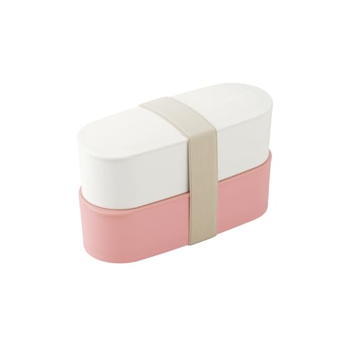 サーモス 弁当箱 2段 フレッシュランチボックス 600ml ピンク スリムサイズ 食洗機対応 電子レンジ対応 DJT-601W Pの商品画像（Amazon）