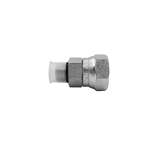 Image of (2-PACK) 6900-06-08-O Hydraulic Hose Adapter Fitting 3 /8 inch Male O-Ring Boss (9 /16 inch-18UNF)x1 /2 inch NPSM Female Pipe Swivel (1 /2 inch-14NPSM) SAE Straight Pipe Joints Tube Connector Carbon Steel