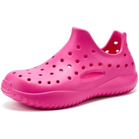 VIFUUR Womens Mens Clogs Garden Shoes with Arch Support Slip-on Outdoor Beach Slippers,Magenta Pink,5 Men/7 Women Cover