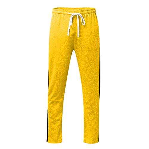 Ensemble homme jaune uni avec décoration de poche originale