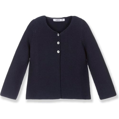 BABIDU Chaqueta de Punto 100% Algodón, Prenda Básica para Bebés, Niños, Niñas Unisex, Cuello Redondo Tejido Hipoalergénico Suave y Transpirable, Ideal para Invierno y Entretiempo, Ropa Infantil Cálida