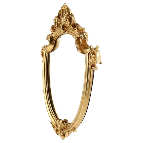 HOOWIFFY Espejo Colgante Decorativo Espejo de Pared Estilo Retro Vintage Dorado de Resina y Elegante para Salón Adecuado para