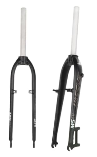 WOLKKAM 26/27.5インチ MTB リジッドフォーク 1-1/8 インチ ストレート ステアラー サスペンションフォーク ディスク/Vブレーキ クイックリリース マウンテンバイク フロントフォーク アルミ合金超軽量 (A)