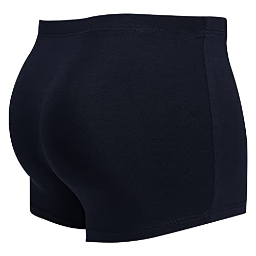 2 Packs Men's Pocket Underwear with a Secret Front Stash Pocket/Pickpocket Proof Travel Boxer Briefs (Black)2