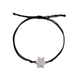 EUEAVAN Metatron Cube Bracelet Adjustable Sacred Geometry Bracelet Archangel Handmade Braided Rope Lucky Red String Bracelet kabbalah Amulet Statement Jewelry Women (silver 2)