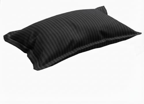 Image of Satin Striped Glace Cotton Single bedsheet with 1 Pillow Cover | Soft & Smooth Finish | Single Bed bedsheet 90 x 60 Inch | Pillow Cover 18 x 28 Inch | Breathable, Fade Resistant