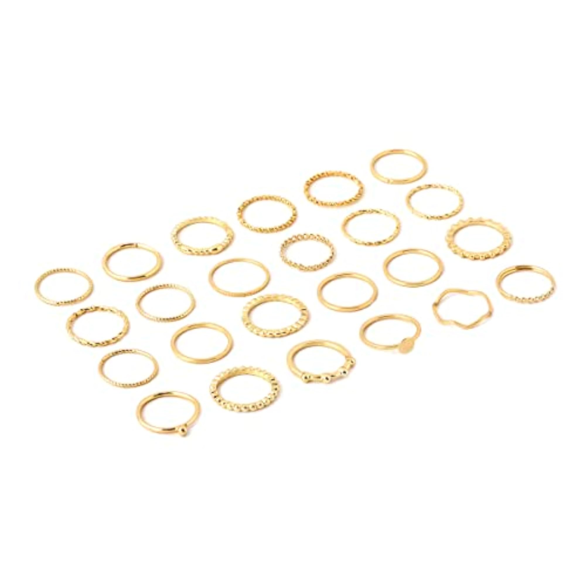 Knuckle Ring Set Combo Plated 24 Pcs Birthday