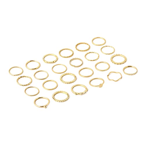 Knuckle Ring Set Combo Plated 24 Pcs Birthday